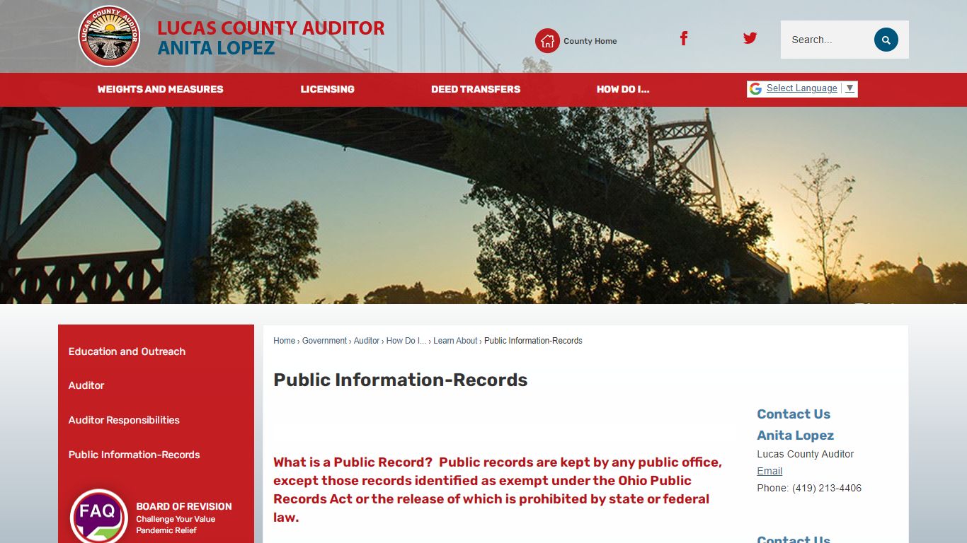 Public Information-Records | Lucas County, OH - Official Website